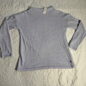 T by Talbots Womens XS Funnel Neck Space Dye Pullover Top Heathered Lavender NWT